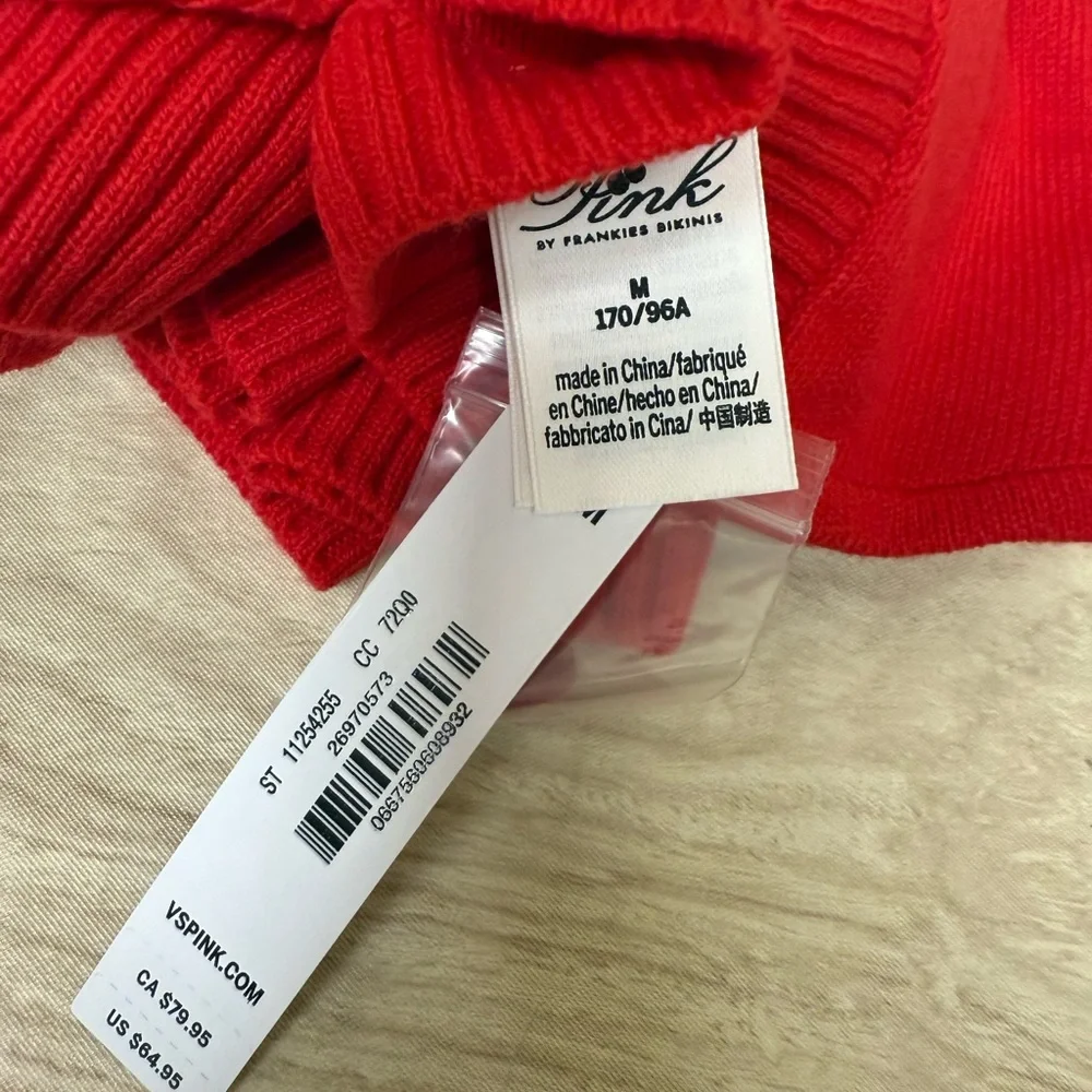 Pink x Frankie’s Bikinis Red Sweater - M - Picture 3 of 5